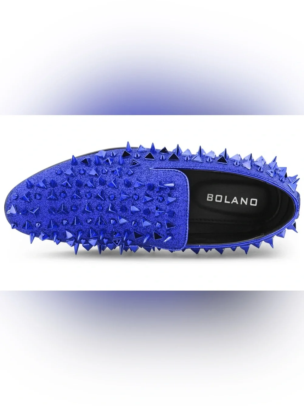 Men's Blue Studded Glitter Slip-On Loafers Bolano 8.5 mesa